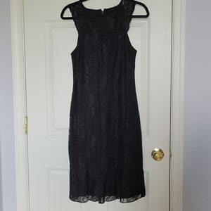 Black lace sheath dress